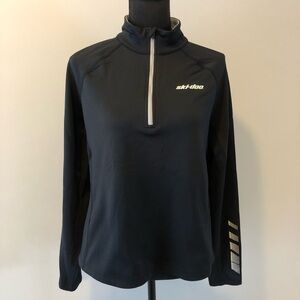 Women's BRP Ski-doo Black 1/4 zip Long sleeve Pullover top size L